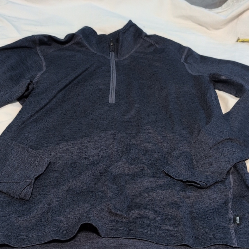 REI Womens Heathered Purple Zip-Up Sweater